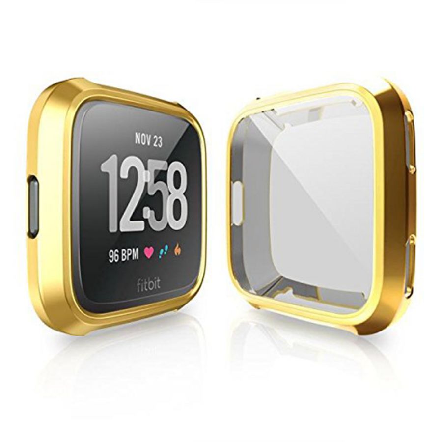 Soft protective full cover for Fitbit versa watch gold